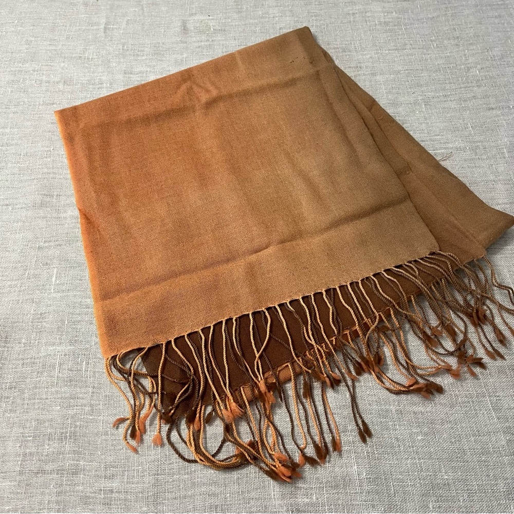 Orange Brown ombré pashmina scarf